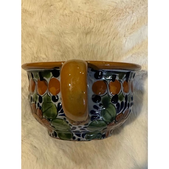 🏠 Handmade hand painted and signed Mexican Pottery Talavera 4.5 inch cup - Picture 2 of 10